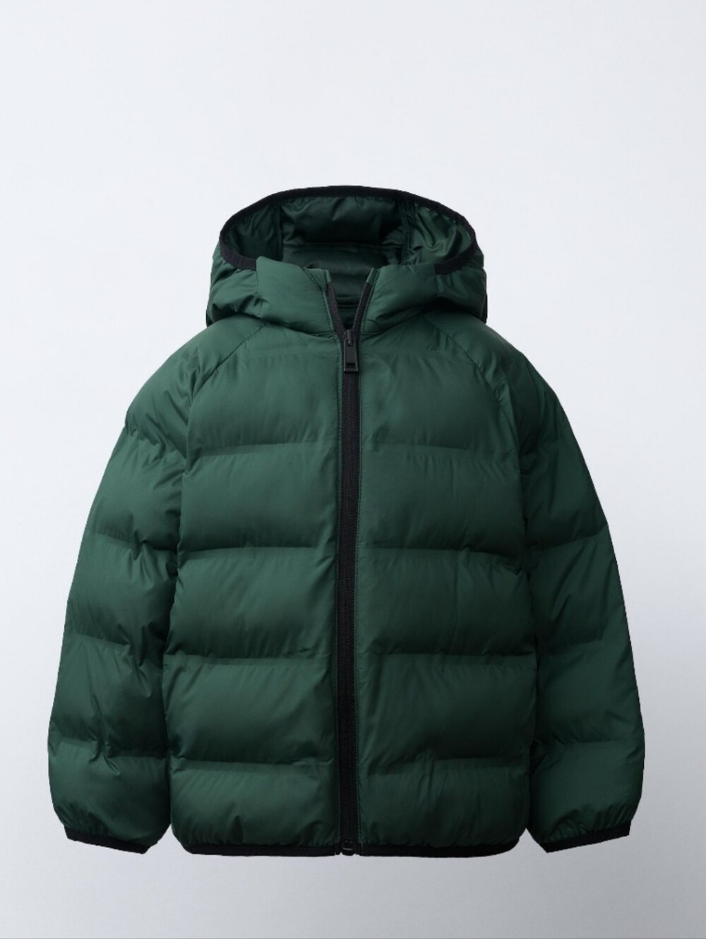 Zara Dark Green Hooded Puffer Jacket for Kids